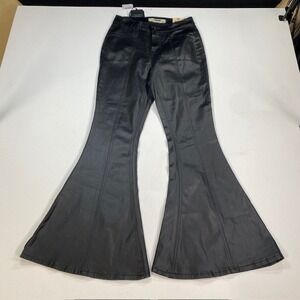 Rock & Roll Denim Womens Black Coated Bell Bottom Flare Jeans WPB2664 26x32 NWT